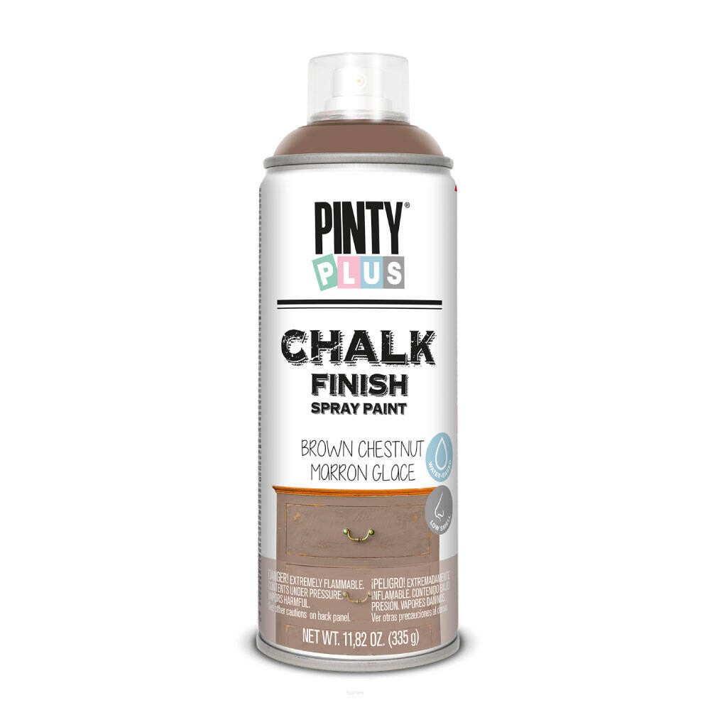 PintyPlus Chalk Finish wodna farba kredowa do mebli w sprayu kolor brązowy orzechowy