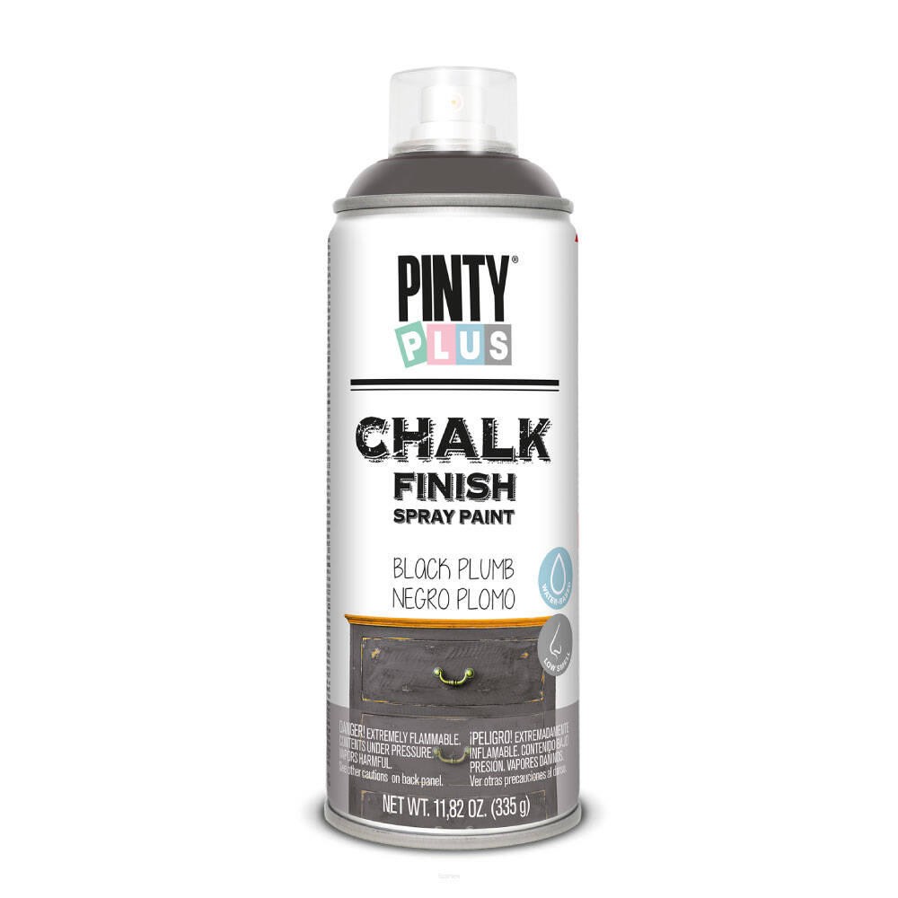 PintyPlus Chalk Finish wodna farba kredowa do mebli w sprayu kolor czarna śliwka