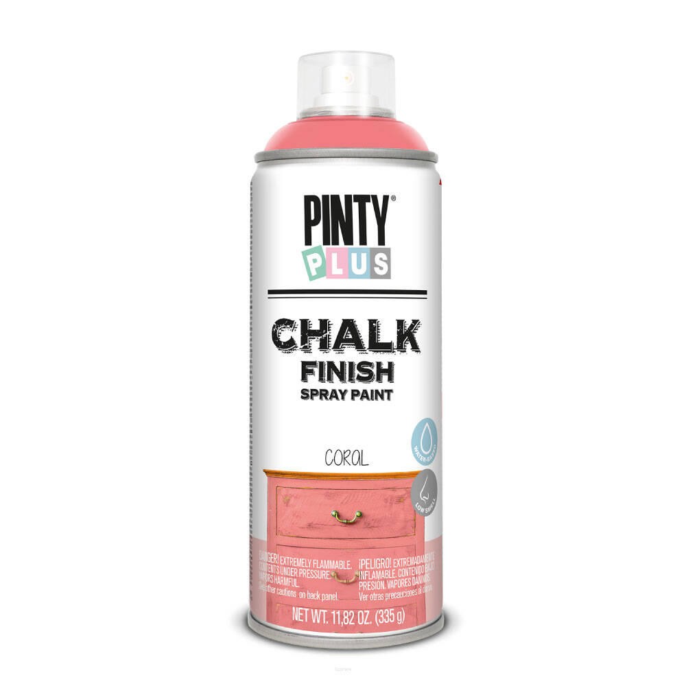 PintyPlus Chalk Finish wodna farba kredowa do mebli w sprayu kolor koralowy