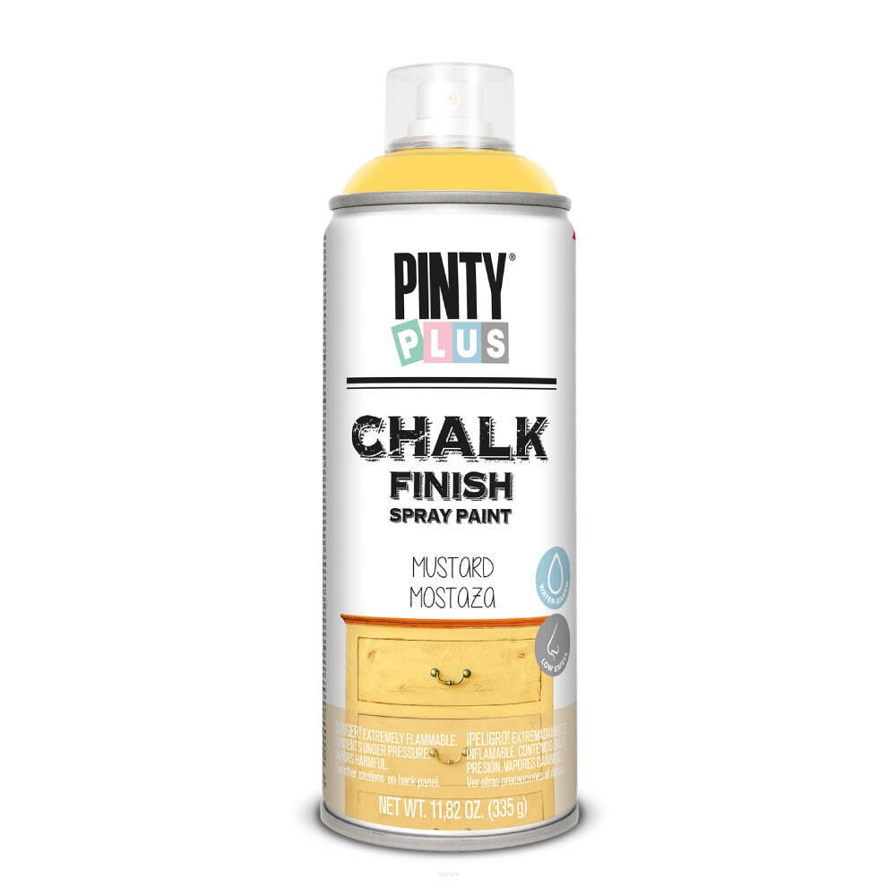 PintyPlus Chalk Finish wodna farba kredowa do mebli w sprayu kolor musztardowy