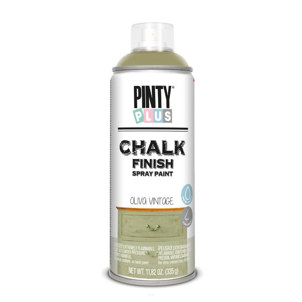 PintyPlus Chalk Finish wodna farba kredowa do mebli w sprayu kolor oliwkowy