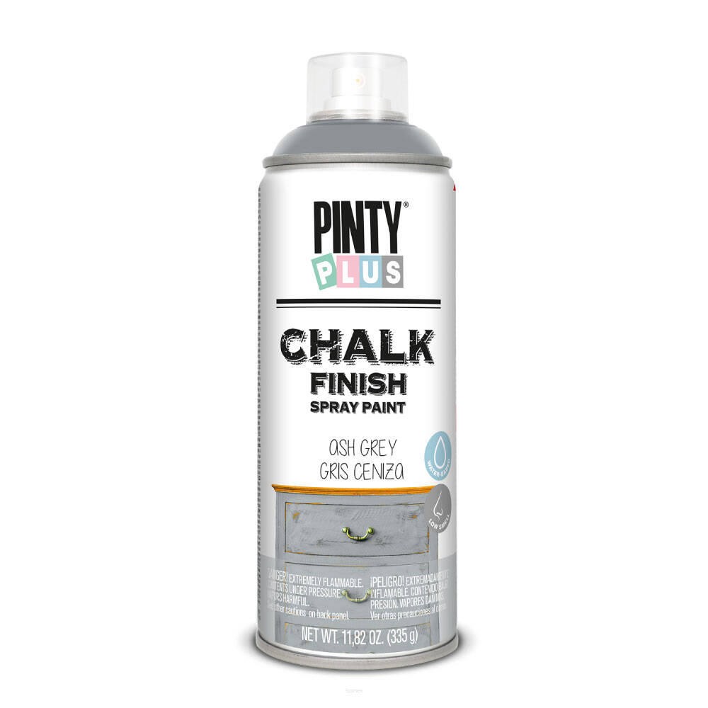 PintyPlus Chalk Finish wodna farba kredowa do mebli w sprayu kolor szary popielaty